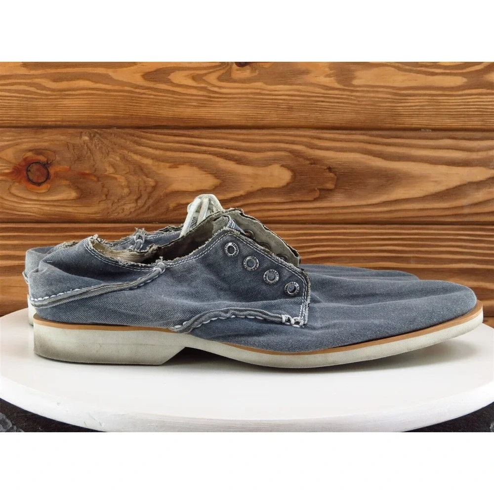 SPERRY Sz‎ 10 Boat Shoe Gray Canvas Men Lace Up Medium